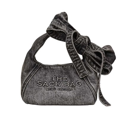 THE BOW DENIM MINI SACK BAG